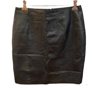 David Hollis 100% Leather Black Skirt Size 12